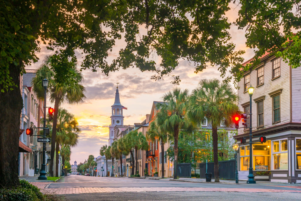 Historical downtown area of Charleston, South Carolina, USA 